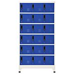 Vidaxl Locker Cabinet Grey And Blue 90x40x180 Cm Steel