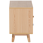 Bedside Table Light Wood 2 Storage Drawers Shelf Modern Scandinavian Side Table Beliani