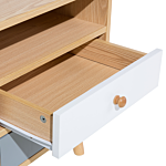 Bedside Table Light Wood 2 Storage Drawers Shelf Modern Scandinavian Side Table Beliani