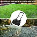 Outsunny Φ50cm Steel Garden Lawn Roller Push Pull W/ Fillable Cylinder Water Sand Plug Lawn Flatten Seed Sow Rolling Drum W/ Handle