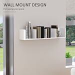 Homcom Wall Mount 84 Cd / 56 Dvd/blu-ray/ Media Storage Rack 4 Cubes Wooden Shelf Organizer Unit Bookcase Display (white)