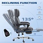 Homcom High Back Computer Desk Chair, Executive Office Chair With Adjustable Headrest, Footrest, Reclining Back, Dark Grey