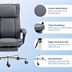 Homcom High Back Computer Desk Chair, Executive Office Chair With Adjustable Headrest, Footrest, Reclining Back, Dark Grey