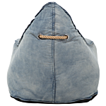 Teardrop Drop Bean Bag Chair Beanbag Blue Gaming Chair Modern Denim Beliani