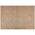 Area Rug Beige Jute Cotton 160 X 230 Cm Rectangular Geometric Pattern Handwoven Boho Style Bedroom Living Room Beliani