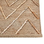 Area Rug Beige Jute Cotton 160 X 230 Cm Rectangular Geometric Pattern Handwoven Boho Style Bedroom Living Room Beliani