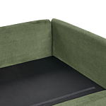 Modular Right Corner Sofa Green Corduroy 3 Seater Sectional Sofa Modern Design Living Room Beliani