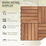 Outsunny 27 Pcs Floor Tiles Interlocking Solid Wood Diy Deck Tiles Indoor Outdoor Flooring