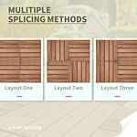 Outsunny 27 Pcs Floor Tiles Interlocking Solid Wood Diy Deck Tiles Indoor Outdoor Flooring