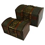 Sets Of 2 Colonial Boxes - Metal Embossed