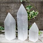 Selenite Pencil Point Tower - 10 Cm