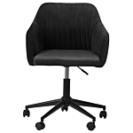 Office Swivel Chair Black Velvet Height Adjustable Beliani