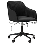 Office Swivel Chair Black Velvet Height Adjustable Beliani