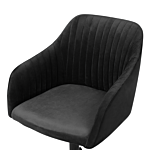 Office Swivel Chair Black Velvet Height Adjustable Beliani