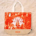 All Natural Bag - Orange Stonewash - Namaste Hand - Peace