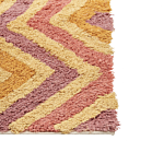Area Rug Multicolour Cotton 140 X 200 Cm Rectangular Hand Tufted Modern Abstract Living Room Bedroom Decor Beliani