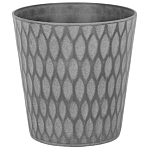 Set Of 2 Plant Pots Planters Dark Grey Fibre Clay Outdoor Resistances 36 X 36 Cm All-weather Beliani