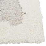 Shaggy Area Rug White And Grey 160 X 230 Cm Abstract High-pile Machine-tufted Rectangular Carpet Beliani