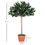 Outsunny 3ft Artificial Olive Tree Indoor Plant Greenery For Home Office Potted In An Orange Pot Set Of 2