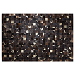 Rug Brown Genuine Leather 160 X 230 Cm Cowhide Multiple Squares Hand Crafted Beliani