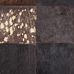 Rug Brown Genuine Leather 160 X 230 Cm Cowhide Multiple Squares Hand Crafted Beliani