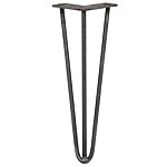 4 X 14" Hairpin Legs - 3 Prong - 10mm - Raw Steel