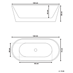 Freestanding Bath White Sanitary Acrylic Single 150 X 75 Cm Oval Shape Overflow System Modern Design Beliani