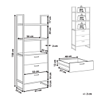 Bookcase With Drawers Dark Wood Black Frame 158 X 61 Cm Industrial Beliani