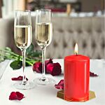 Set Of 4 Pillar Candles 4x6cm - Red