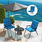 Outsunny 2-piece Seat Cushion Replacement With Backrest, Garden Patio Chair Cushions Set With Ties, Turquoise Green