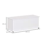 Homcom Wooden Storage Box Clothes Toy Chest Bench Seat Ottoman Bedding Blanket Trunk Container With Lid - White