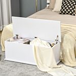 Homcom Wooden Storage Box Clothes Toy Chest Bench Seat Ottoman Bedding Blanket Trunk Container With Lid - White