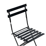 3 Piece Bistro Set Black Metal Folding Slatted Seat Back Outdoor Beliani