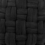 Pouffe Black Velvet Basket Weave Handmade Round 45 X 35 Cm Eps Filling Footstool Ottoman Beliani