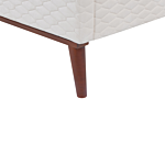 Eu Super King Size Off-white Velvet Fabric 6ft Upholstered Frame Headboard Honeycomb Quilted Modern Design Beliani