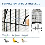 Pawhut Large Parrot Bird Cage Aviary Budgies Finch Cockatiel Birds Stand Feeding Station Stand W/ Wheels 51l X 51w X 153h Cm