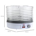 Homcom 5 Tier Food Dehydrator, 245w Food Dryer Machine With Adjustable Temperature Control For Drying Fruit, Meat, Vegetable, Jerky And Pet Treat