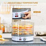 Homcom 5 Tier Food Dehydrator, 245w Food Dryer Machine With Adjustable Temperature Control For Drying Fruit, Meat, Vegetable, Jerky And Pet Treat