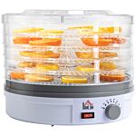 Homcom 5 Tier Food Dehydrator, 245w Food Dryer Machine With Adjustable Temperature Control For Drying Fruit, Meat, Vegetable, Jerky And Pet Treat