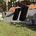 Vidaxl Family Tent Tunnel 10-person Grey And Orange Waterproof