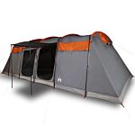 Vidaxl Family Tent Tunnel 10-person Grey And Orange Waterproof