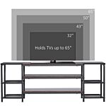 Homcom Tv Unit Cabinet For Tvs Up To 65 Inches, Industrial Tv Stand With Storage Shelves For Living Room, Brown And Black