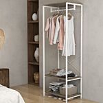 Homcom Hallway Coat Rack And Shoe Bench Tree - Grey