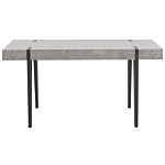 Dining Table Concrete Effect Mdf Top Black Metal Hairpin Legs 150 X 90 Cm Rectangular Industrial Style Beliani