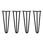 4 X 14" Hairpin Legs - 3 Prong - 12mm - Black