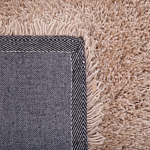 Area Rug Shaggy Beige With Cotton 80 X 150 Cm Rectangular Tufted Shag Pile Beliani