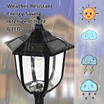 Outsunny 1.77m Tall Free-standing Abs Garden Solar Led Lamp Post Black