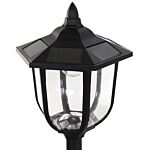 Outsunny 1.77m Tall Free-standing Abs Garden Solar Led Lamp Post Black