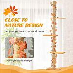 Pawhut 202-242cm Height Adjustable Floor To Ceiling Cat Tree For Cats With Sisal Scratching Post, 3- Tier Cat Tower