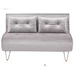 Living Room Set Grey Velvet Single And 2 Seater Sofa Bed With Cushions Metal Hairpin Legs Glamour Beliani